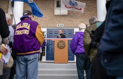 President Campo speaks at USA House ribbon-cutting ceremony